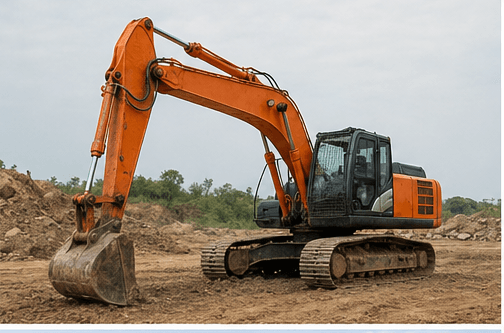 Hitachi Excavator 210 fleet visual for heavy excavation and lake desilting