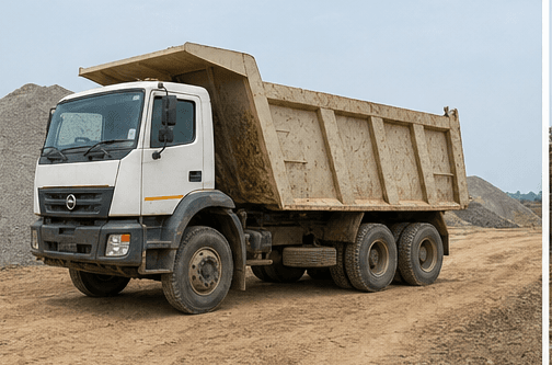Tipper truck fleet visual for material movement