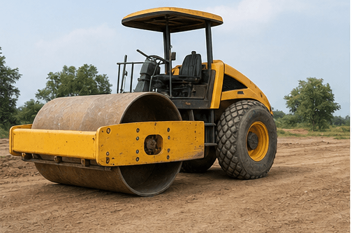 Vibrator roller fleet visual for compaction and road work